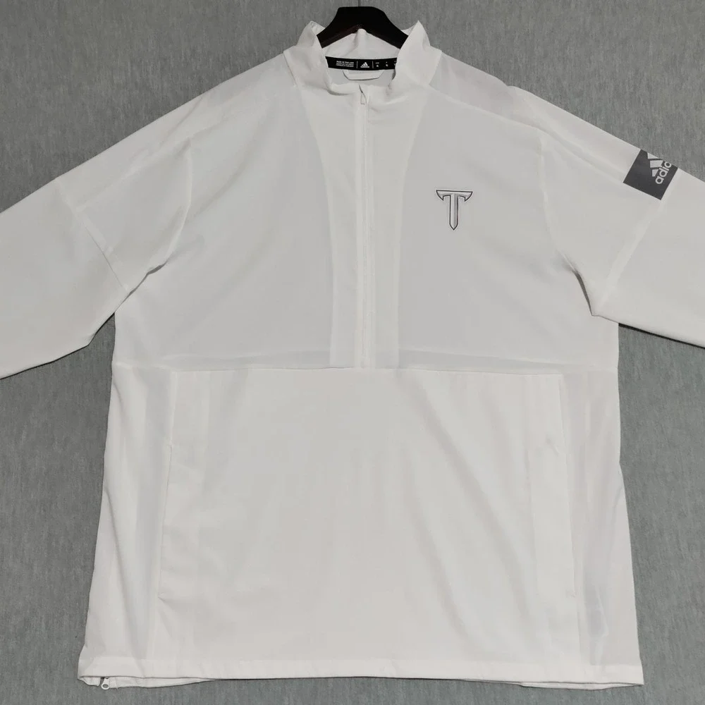 Adidas Troy Trojans Sideline‎ Jacket Mens XL Half Zip Woven Windbreaker Pullover